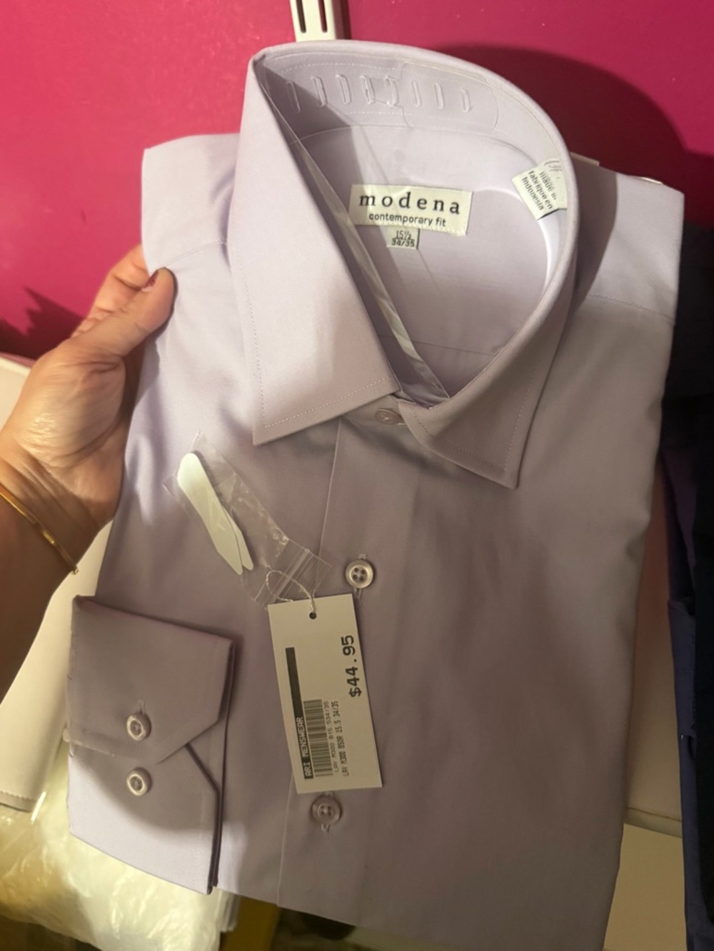 Modena Contemporary Fit Men's Dress Shirt - Light Lavender